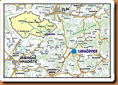 Luhačovice vyznačené na mapě České Republiky